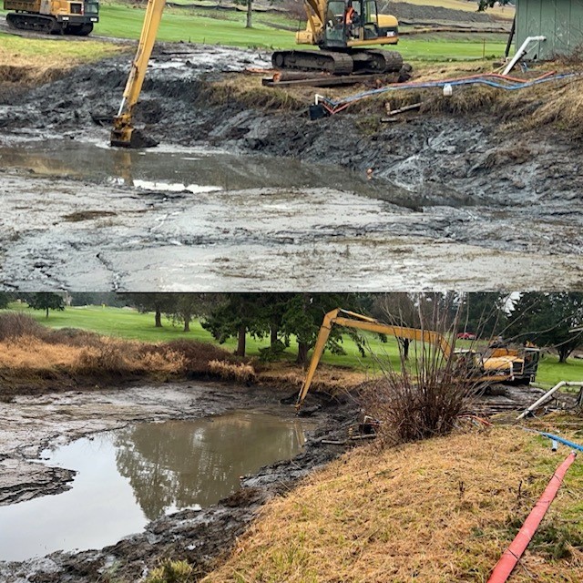 Dredging of the irrigation pond.