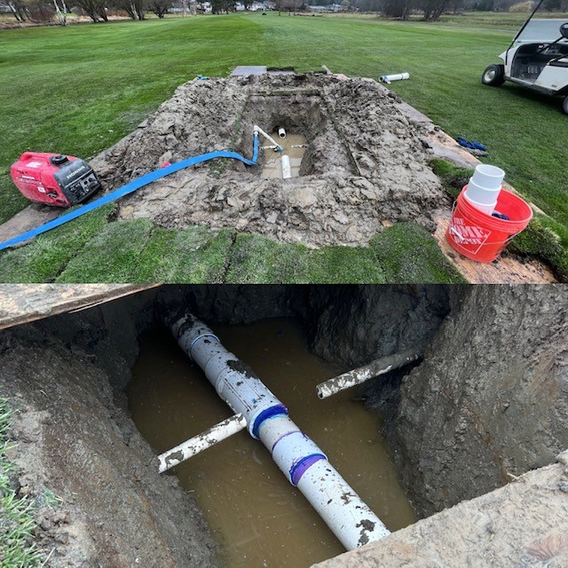 Irrigation repair #17 fairway